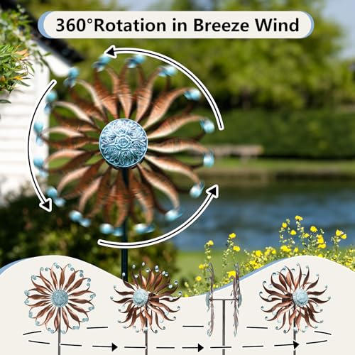Wind Spinners Outdoor Metal Large with Stake
