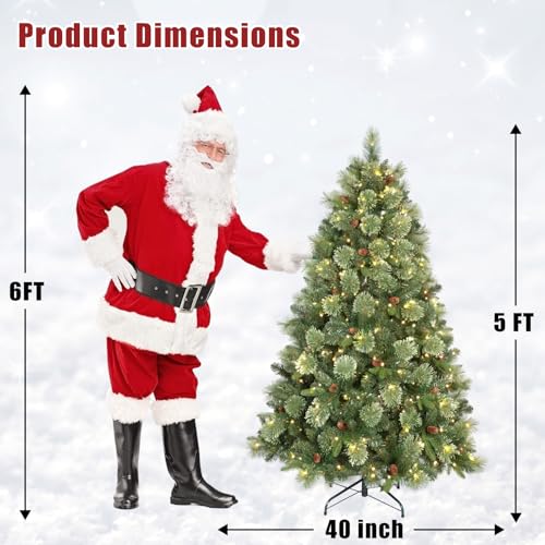 5ft Pre Lit Carolina Pine Christmas Tree