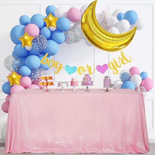 Sequin Tablecloth 90x132 Inch Pink for Birthday Wedding Party
