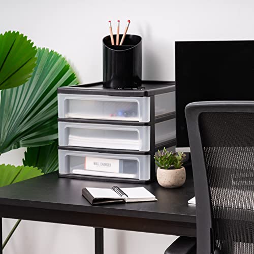 3 Drawer Medium Plastic Stacking Desktop Organizer
