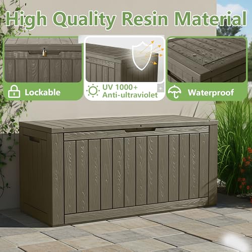 110 Gallon Waterproof Large Resin Deck Box