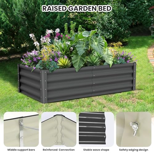 Galvanized Raised Garden Beds 6x3x1 FT (2 Count)