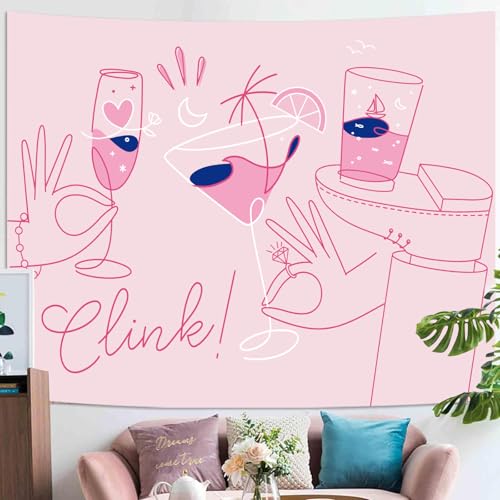 Y2K Tapestry Pink Party Wall Tapestry