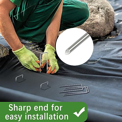 150 Pack Landscape Staples 4 Inch 12 Gauge Garden Stakes (150 Count)