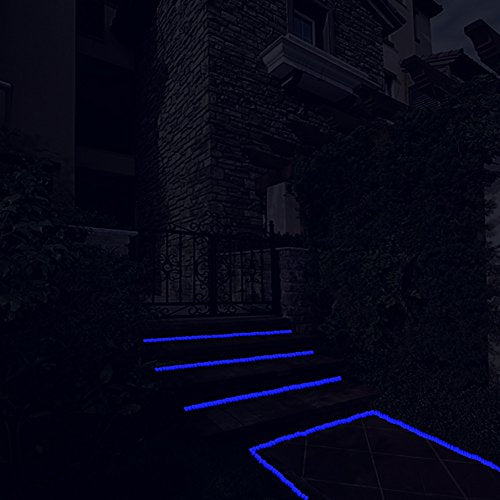 Glow Pebbles 480 pcs Blue Glowing Rocks for Outdoor Decor (480 Count)