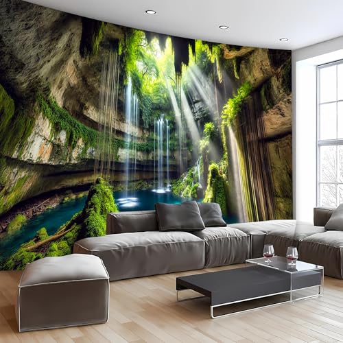 Nature Tapestry Forest Tree Sea Cave Wall Hanging