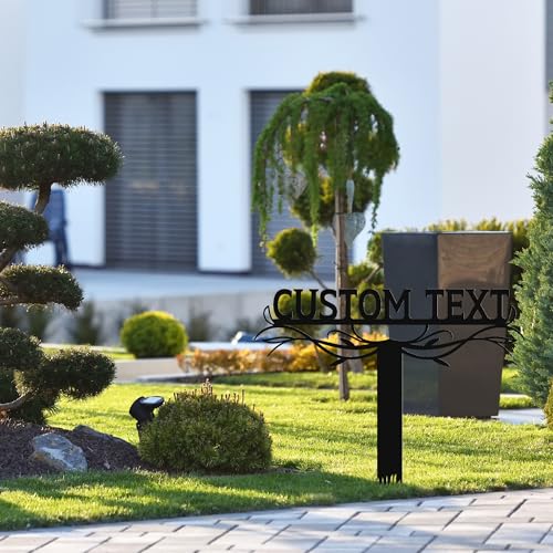 Personalized Metal Text Garden Sign with Stake