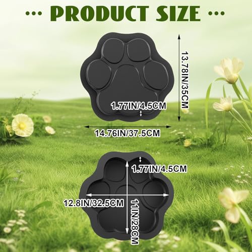 13 Inch Paw Print Stepping Stone Molds for Concrete