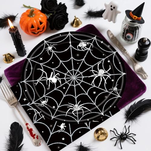40Pcs Halloween Paper Plates and Napkins Party Supplies (40 Count)