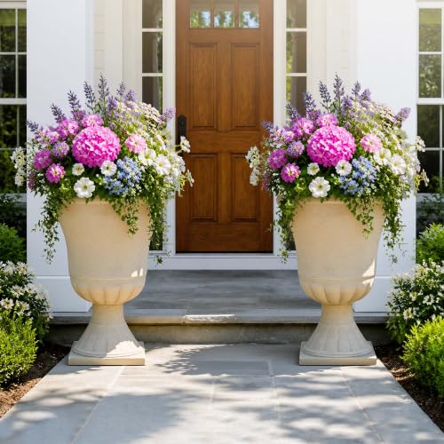 22" Tall Urn Planters Set of 2 Large Flower Pots (2 Count)