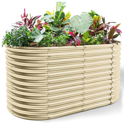 8x4x3ft Oval Galvanized Raised Garden Beds