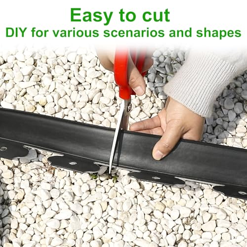 2 Inch Tall 66 FT Garden Edging Kit with 90pcs Spikes (91 Count)