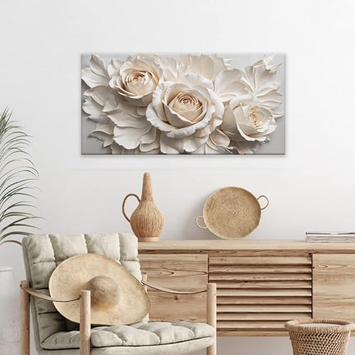 Canvas Art Wall Decor Paintings White Flower Wall Art Prints 20" × 40"