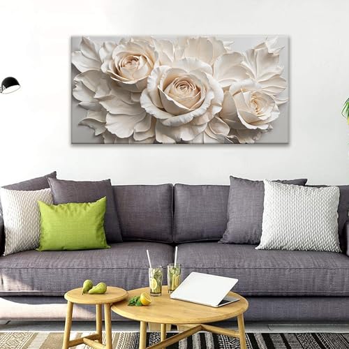Canvas Art Wall Decor Paintings White Flower Wall Art Prints 20" × 40"