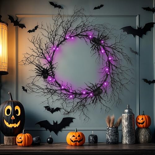 24" Halloween Wreath for Front Door Halloween Decorations Outdoor