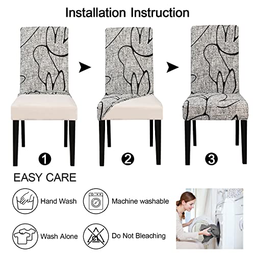 Pattern Chair Covers for Dining Room Set of 6
