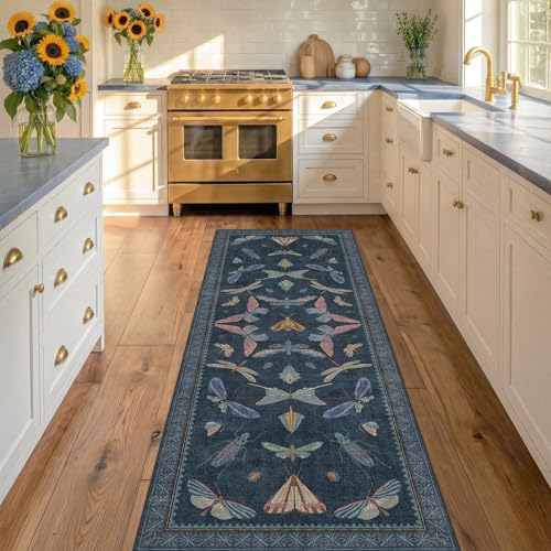 2x7 Navy Blue Bathroom Runner Rug (14 Sq Ft)