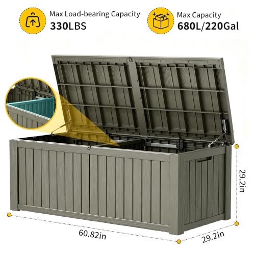 220 Gallon Outdoor Storage Box Waterproof Deck Box for Patio