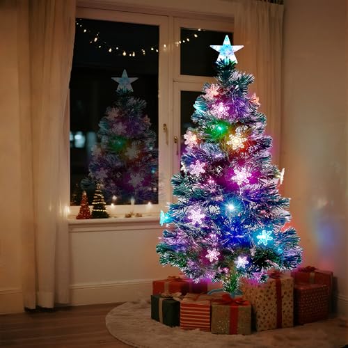 5 FT Fiber Optic Christmas Tree with Lights Artificial Xmas Trees