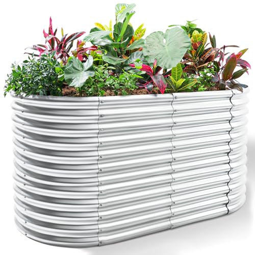 6x3x3ft Oval Galvanized Raised Garden Beds