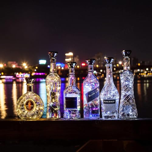 Upgraded 12 Pack Diamond Solar Wine Bottle Lights (6.5 Foot)