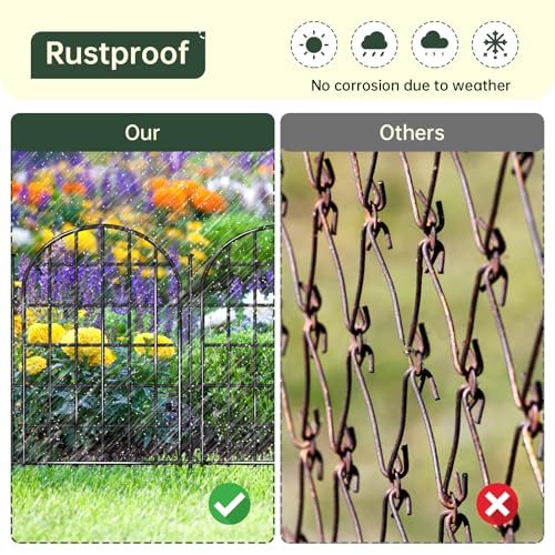 32.5 ft(L) x 22 in(H) Garden Fence, 30 Panels Arched No Dig Fence, Decorative Animal Barrier Fencing with Ground Stake, Rustproof Metal Garden Edging Border for Dog, Rabbit, Outdoor Yard Patio Decor (59.5825 Sq Ft)