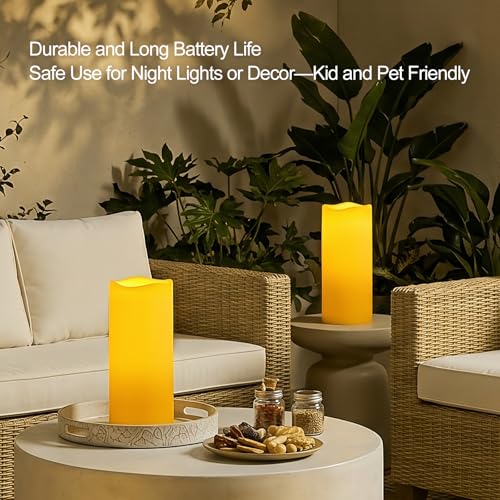 12"x5" Large Waterproof Outdoor Flameless Candles with Remote Timer