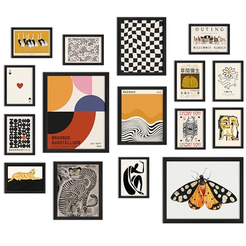 16 PCS Wall Art Framed Eclectic Wall Art Decor (16 Count)
