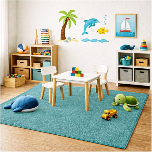 Soft & Colorful 4' Round Kids Classroom Area Rug (16 Sq Ft)