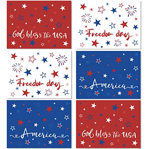 Memorial Day Plastic Placemats Set of 6 Patriotic Table mats 17×13×0.04in (6 Count)