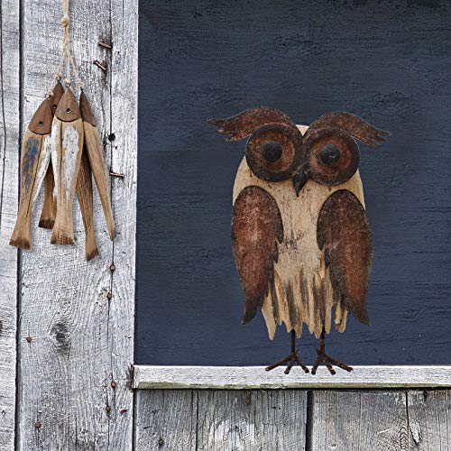 Owl Figurines Decor Animal Statue for Home Wooden Stand Owl Sculptures