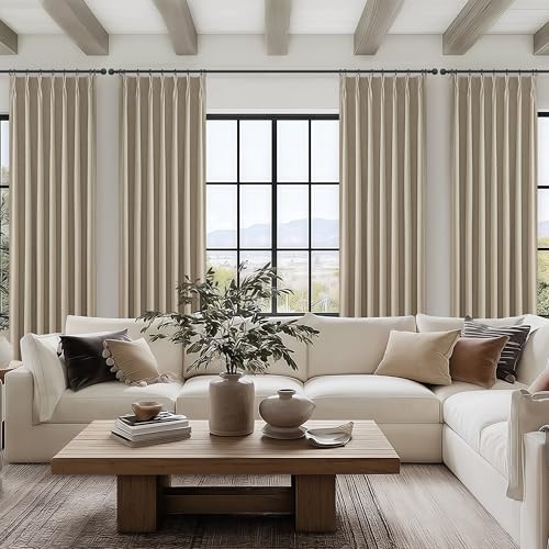 Extra Long Custom 100 Inch Viral Curtains with Pinch Pleat Clips (2 Count)