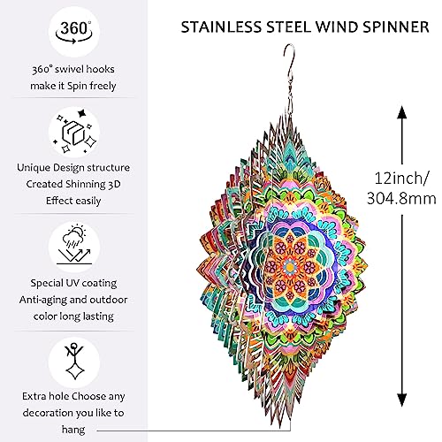 Wind Spinners Outdoor Mandala Lucky Clover