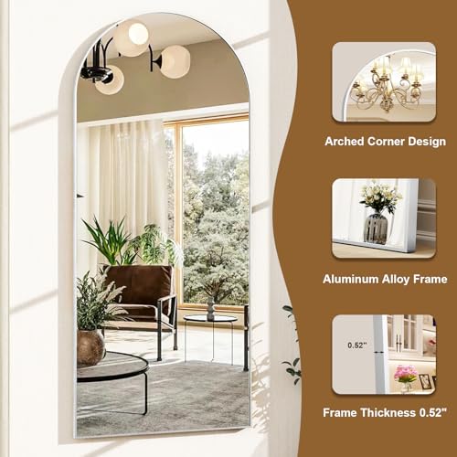 56"x21" Arched Full Length Mirror Floor Mirrors
