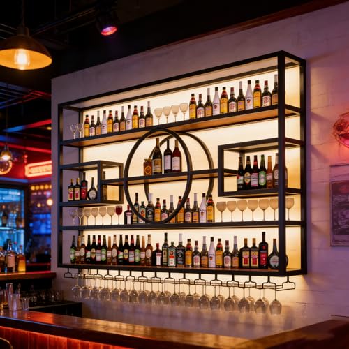 55.1in Large Wall Mounted Wine Rack
