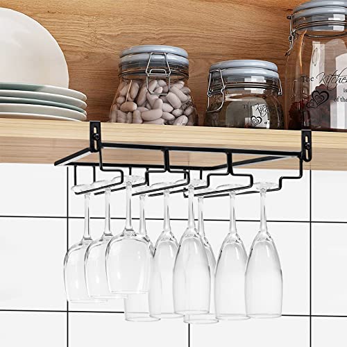 2Pcs Adjustable Wine Glass Rack Under Cabinet