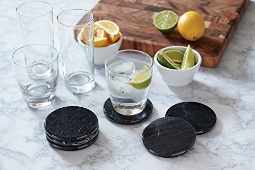 Natural Polished Marble Coasters (6 Count)