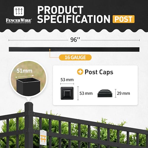 Pack of 5 Heavy Duty 8FT Outdoor Steel Fencing Border Post (5 Count)