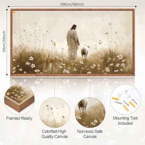 Jesus Artwork Christian decor Lost Sheep large Wall Art Set