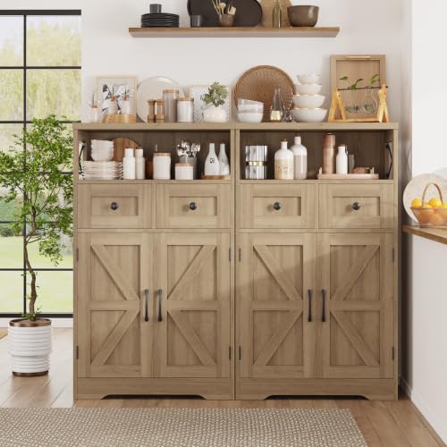 Farmhouse Storage Cabinet Set of 2 (2 Count)