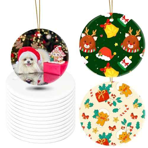 Sublimation Blanks Ornaments Double Sided Ceramic Ornaments for Crafts
