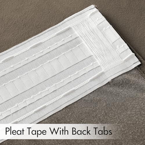 Taupe Velvet Pinch Pleat Blackout Curtains W52 X L96 Inches (2 Count)