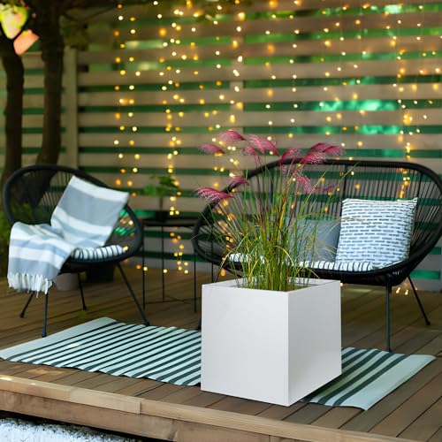 White Steel Planter Box 24 Inch