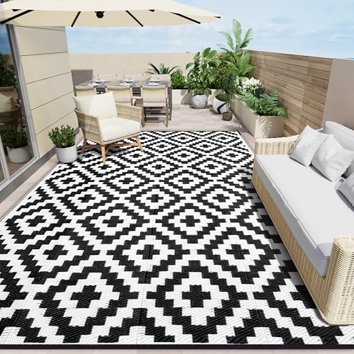 Outdoor Rug 8x10 ft Waterproof Reversible Mat