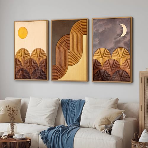 Mid Century Modern Framed Canvas Wall Art Set (2 Count)