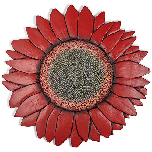 NAT & Jules Sunflower Shaped Dimensional Indoor Outdoor 12 inch Cast Resin Decorative Garden Stepping Stone