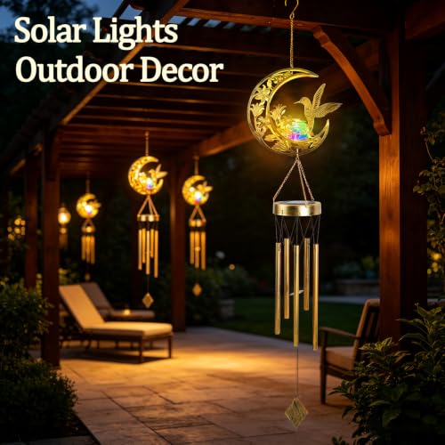 Colorful Solar Wind Chimes for Outside Gifts for Women