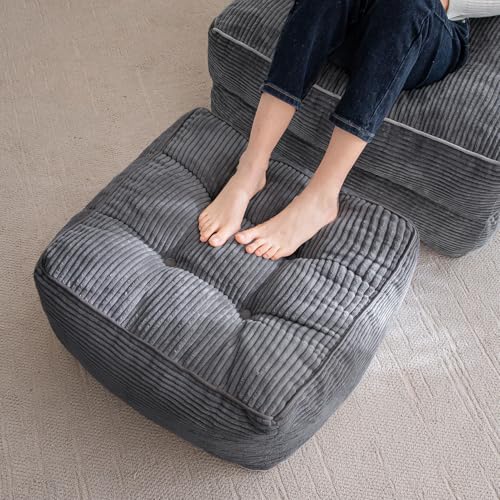 Square Stuffed Pouf Ottoman