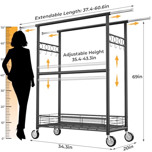 Heavy Duty Clothes Rack Load 960LBS