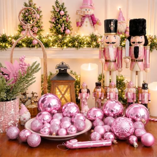 60mm 2.36" Christmas Ball Ornaments Shatterproof Christmas Ornaments Set Decorations for Xmas Tree Balls (34 Count)